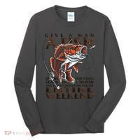 Give A Man A Fish Funny Fishing Fanatic Tall Long Sleeve Shirt thumb 0