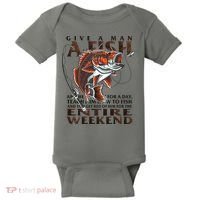 Give A Man A Fish Funny Fishing Fanatic Baby Bodysuit thumb 0