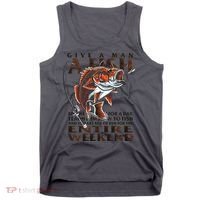 Give A Man A Fish Funny Fishing Fanatic Tank Top thumb 0