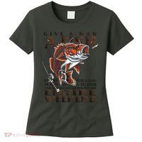 Give A Man A Fish Funny Fishing Fanatic Women's T-Shirt thumb 0