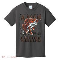 Give A Man A Fish Funny Fishing Fanatic Kids T-Shirt thumb 0