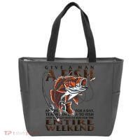 Give A Man A Fish Funny Fishing Fanatic Tote Bag thumb 0