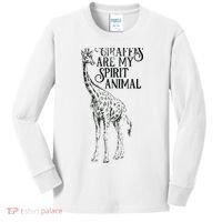Giraffes Are My Spirit Animal For Giraffe Lovers Kids Long Sleeve Shirt thumb 0