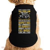Give A Man A Fish You Feed Him For A Day Teach Him To Fish Funny Doggie Tank thumb 0