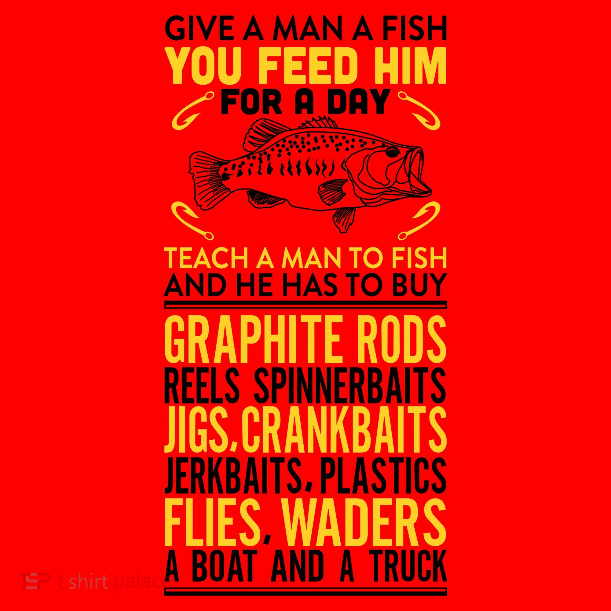 Give A Man A Fish You Feed Him For A Day Teach Him To Fish Funny Santa Hat