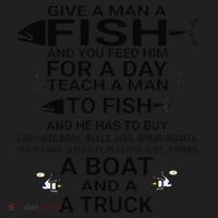 Give A Man A Fish Or Teach Him To Fish Fishing Hat thumb 2