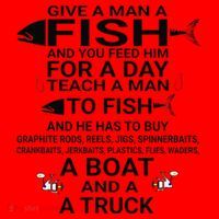 Give A Man A Fish Or Teach Him To Fish Fishing Santa Hat thumb 1