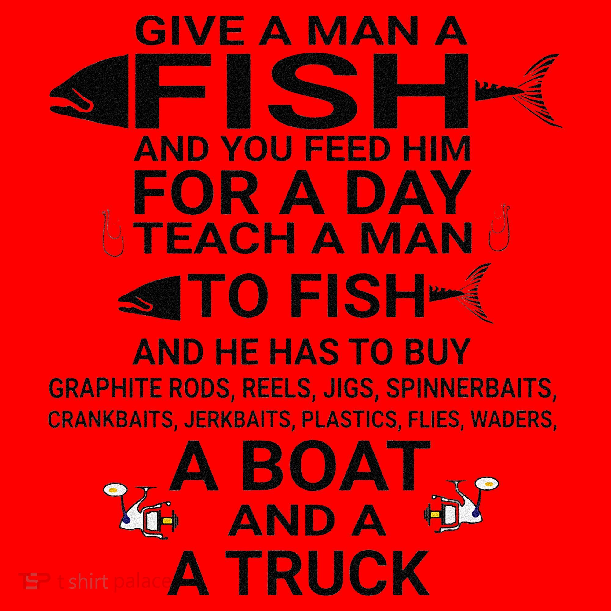 Give A Man A Fish Or Teach Him To Fish Fishing Santa Hat