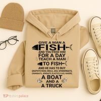 Give A Man A Fish Or Teach Him To Fish Fishing Hoodie thumb 4