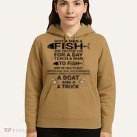 Give A Man A Fish Or Teach Him To Fish Fishing Hoodie thumb 5