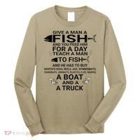 Give A Man A Fish Or Teach Him To Fish Fishing Long Sleeve Shirt thumb 0