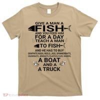 Give A Man A Fish Or Teach Him To Fish Fishing T-Shirt thumb 0