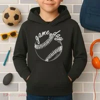 Game Day Baseball Fan Kids Hoodie thumb 2