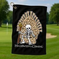 Game of Bones Halloween Is Coming  Golf Towel thumb 1