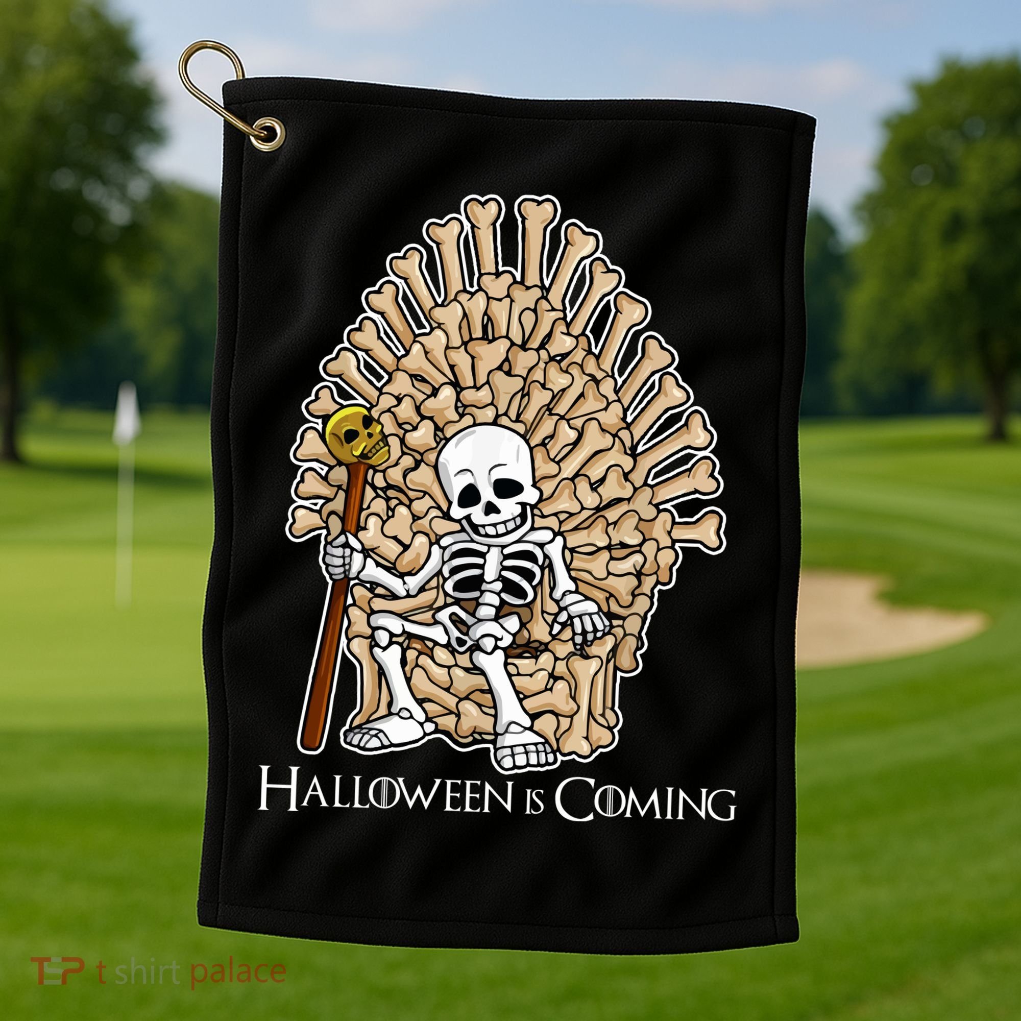 Game of Bones Halloween Is Coming  Golf Towel