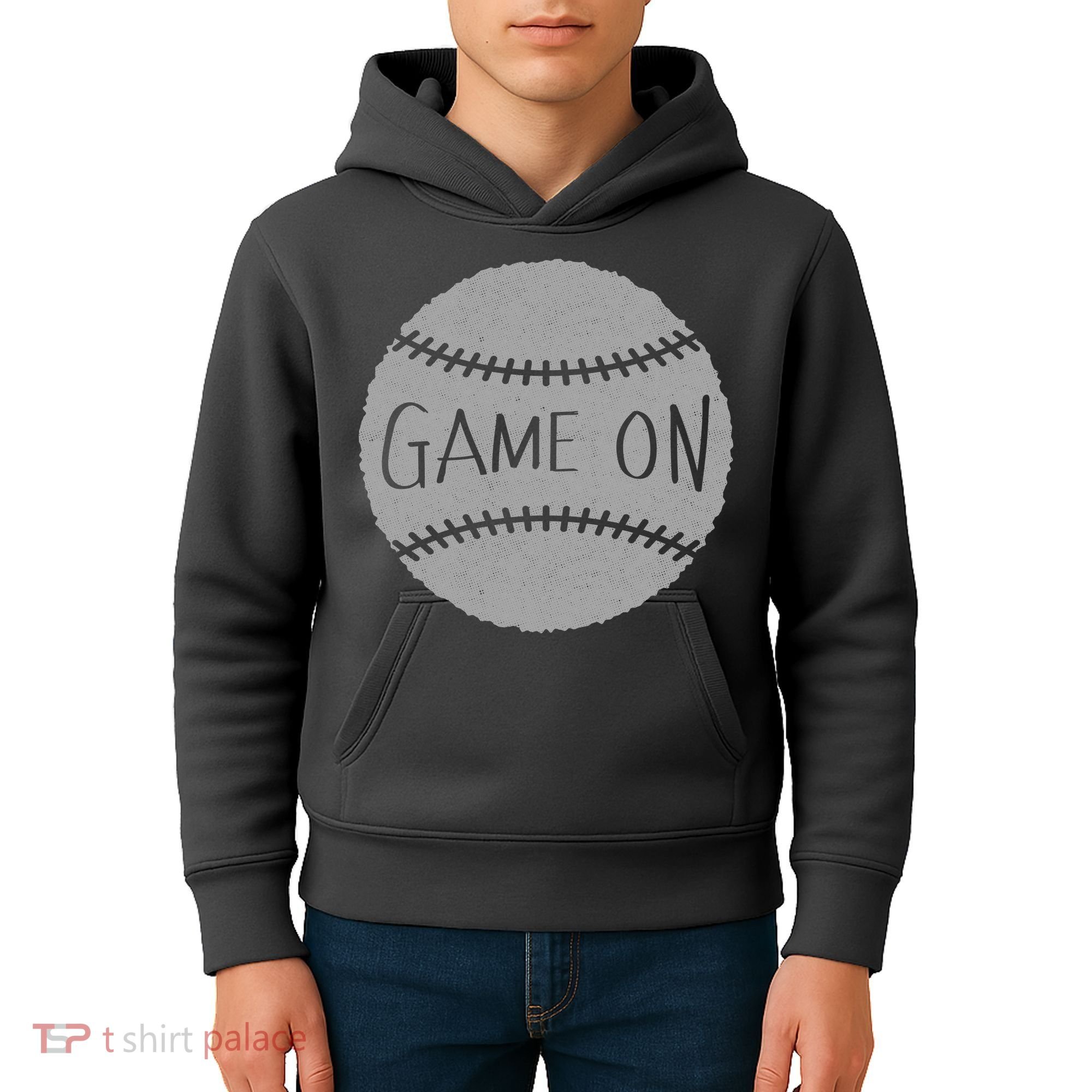 Game On Baseball Kids Hoodie