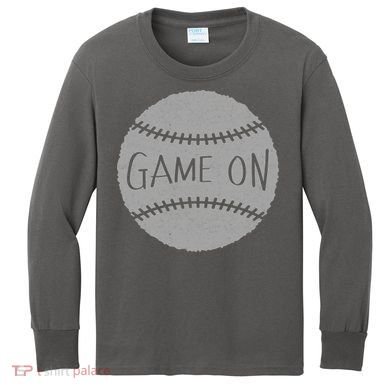 Game On Baseball Kids Long Sleeve Shirt