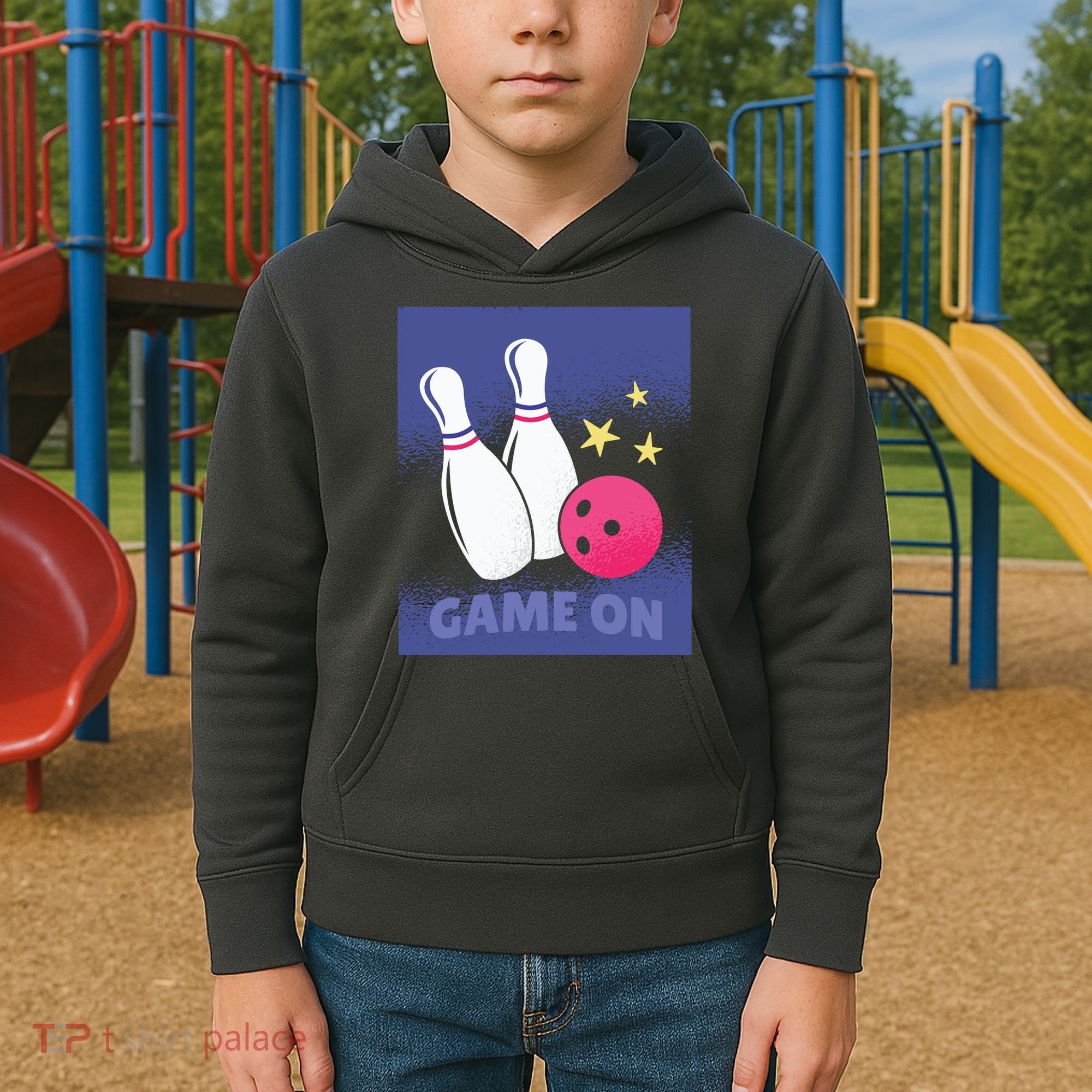Game On Bowling Kids Hoodie