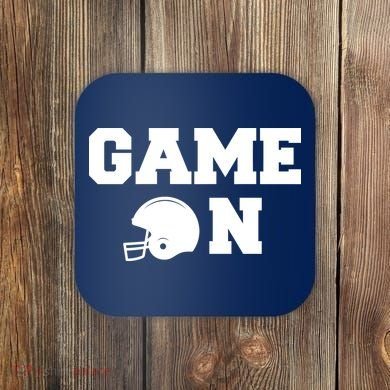 Game On Football Fan Helmet Coaster