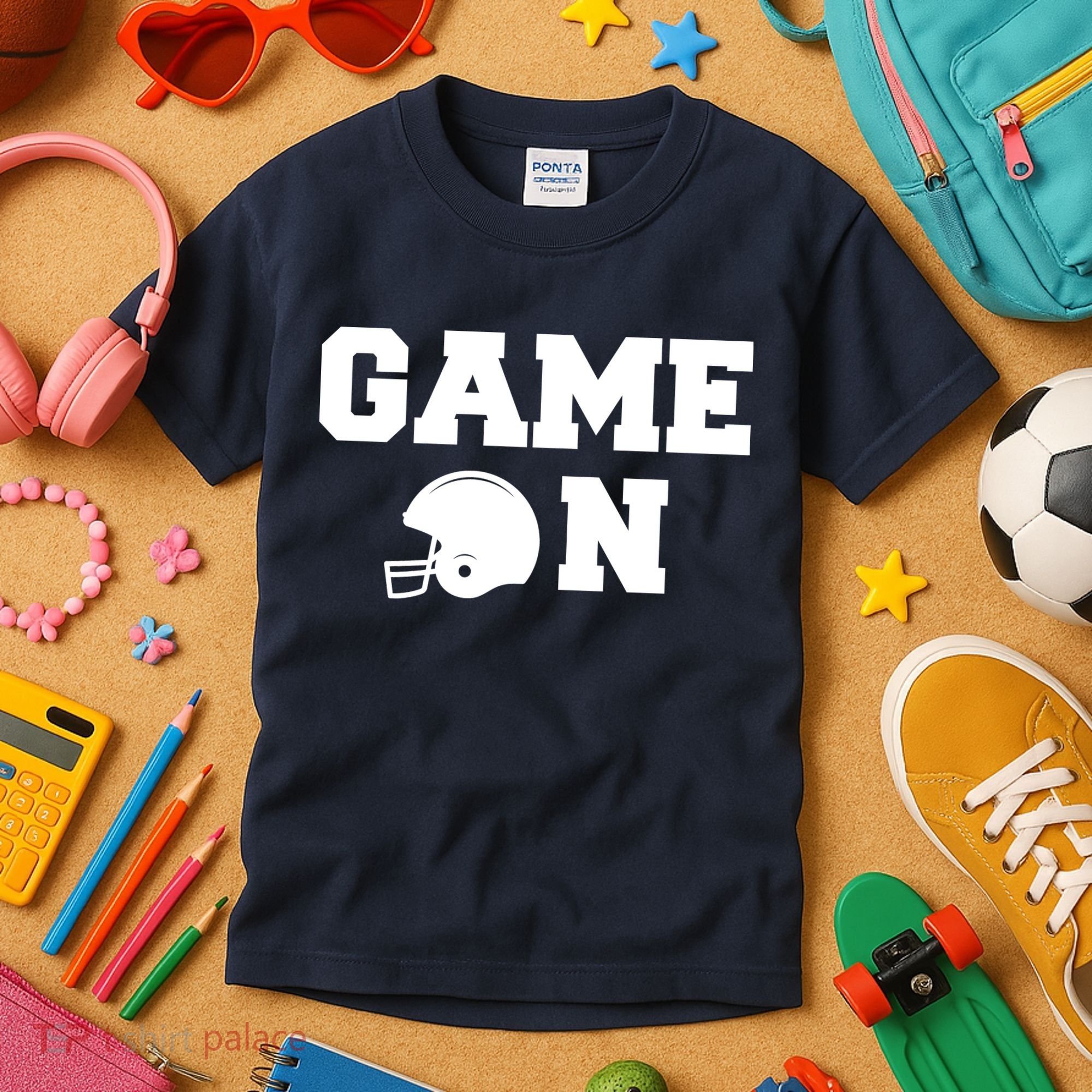 Game On Football Fan Helmet Kids T-Shirt