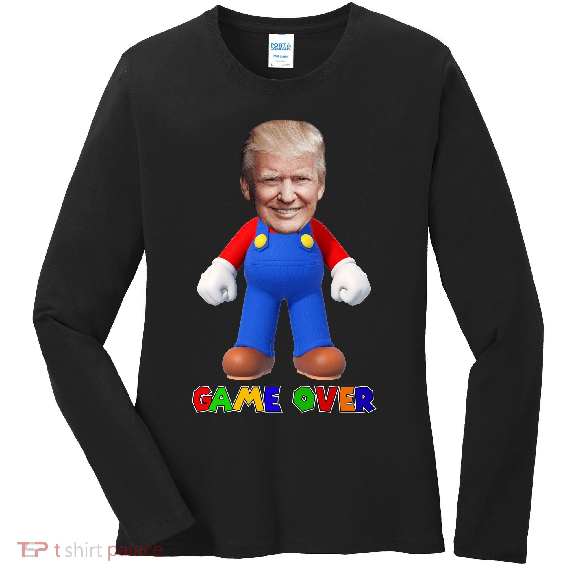 Game Over Donald J Trump Women's Long Sleeve Shirt