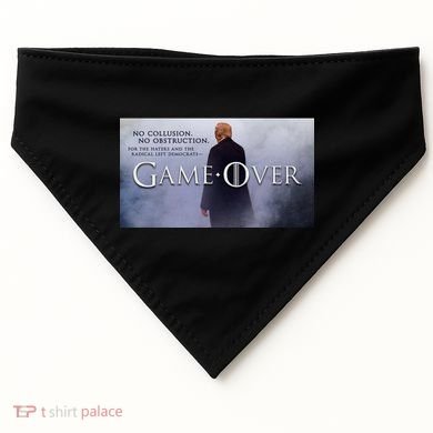 Game Over Donald J Trump No Collusion  USA-Made Doggie Bandana