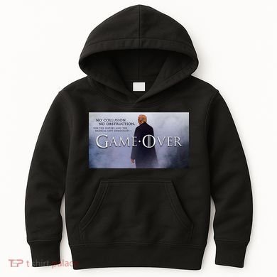 Game Over Donald J Trump No Collusion  Kids Hoodie