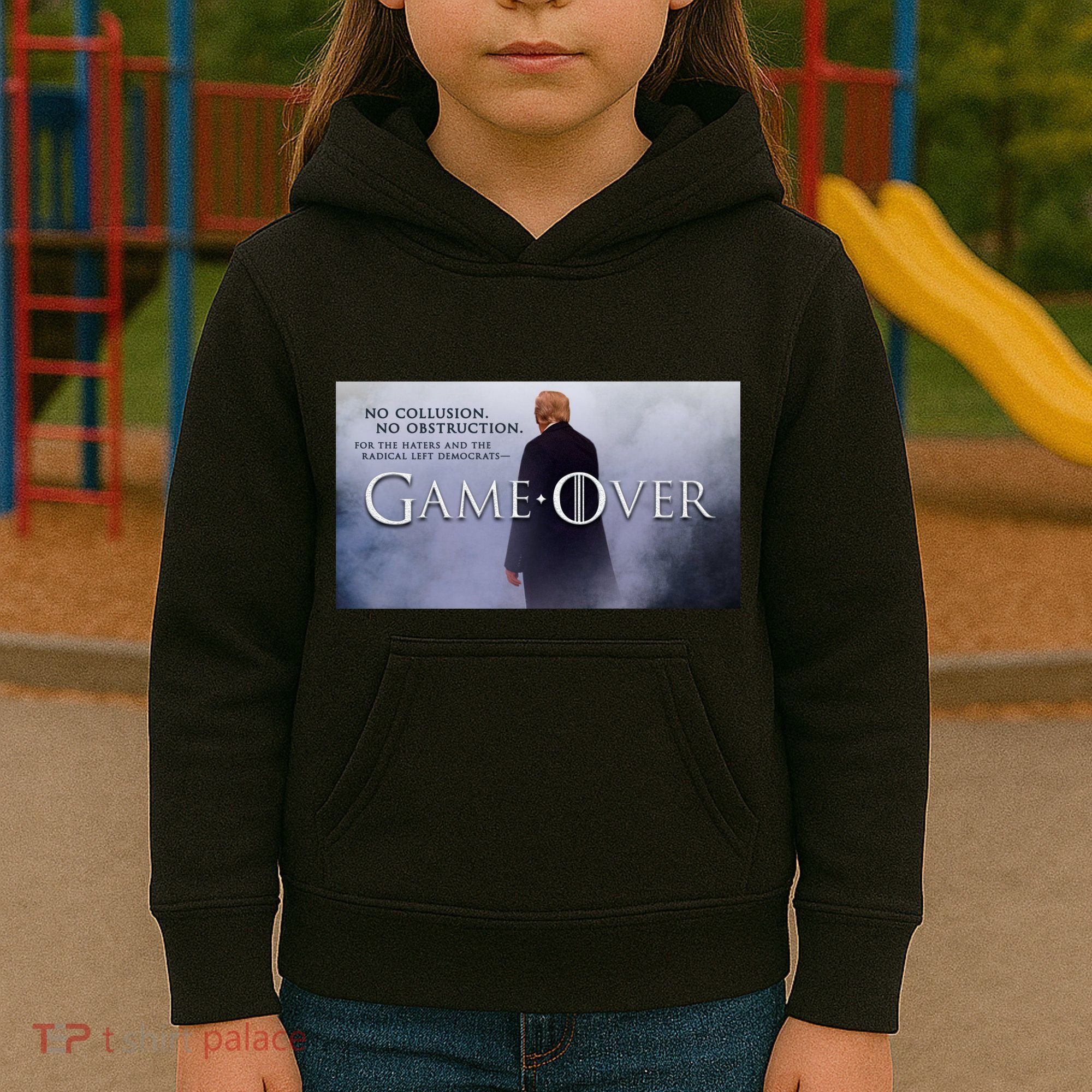 Game Over Donald J Trump No Collusion  Kids Hoodie