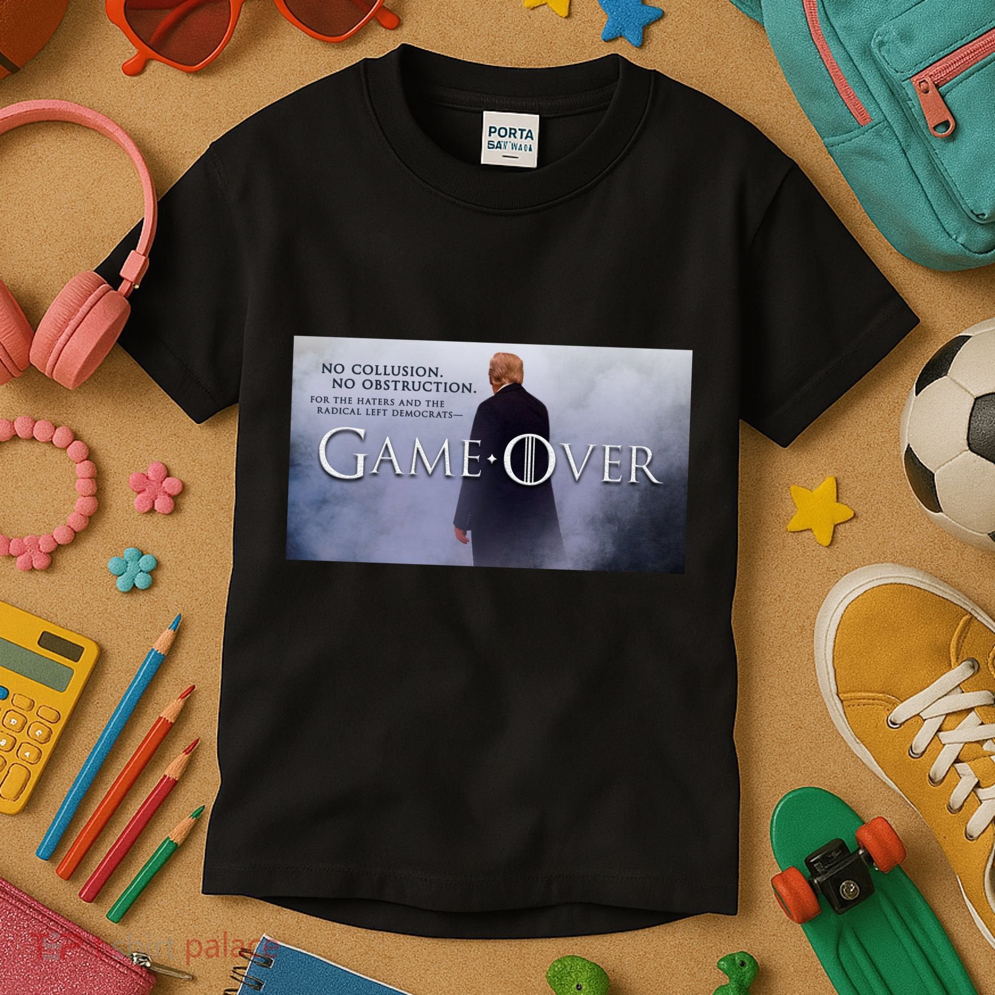 Game Over Donald J Trump No Collusion  Kids T-Shirt