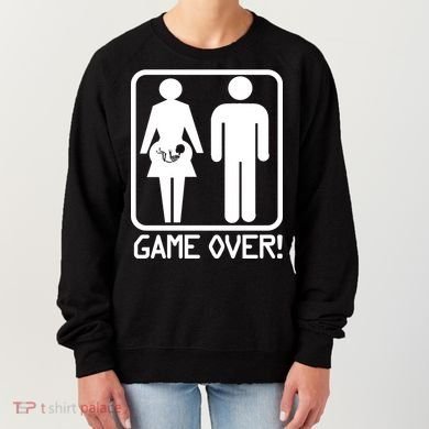 Game Over Pregnant Funny Women's Sweatshirt