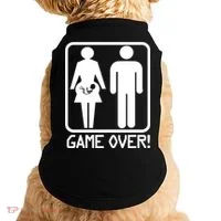 Game Over Pregnant Funny Doggie Tank thumb 0