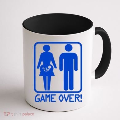 Game Over Pregnant Funny Coffee Mug back