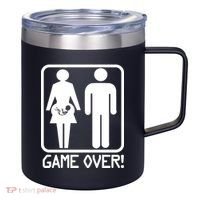 Game Over Pregnant Funny 12oz Stainless Steel Coffee Mug thumb 0