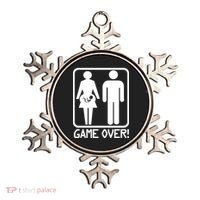 Game Over Pregnant Funny Ornament thumb 0