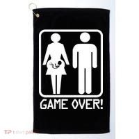Game Over Pregnant Funny Golf Towel thumb 0