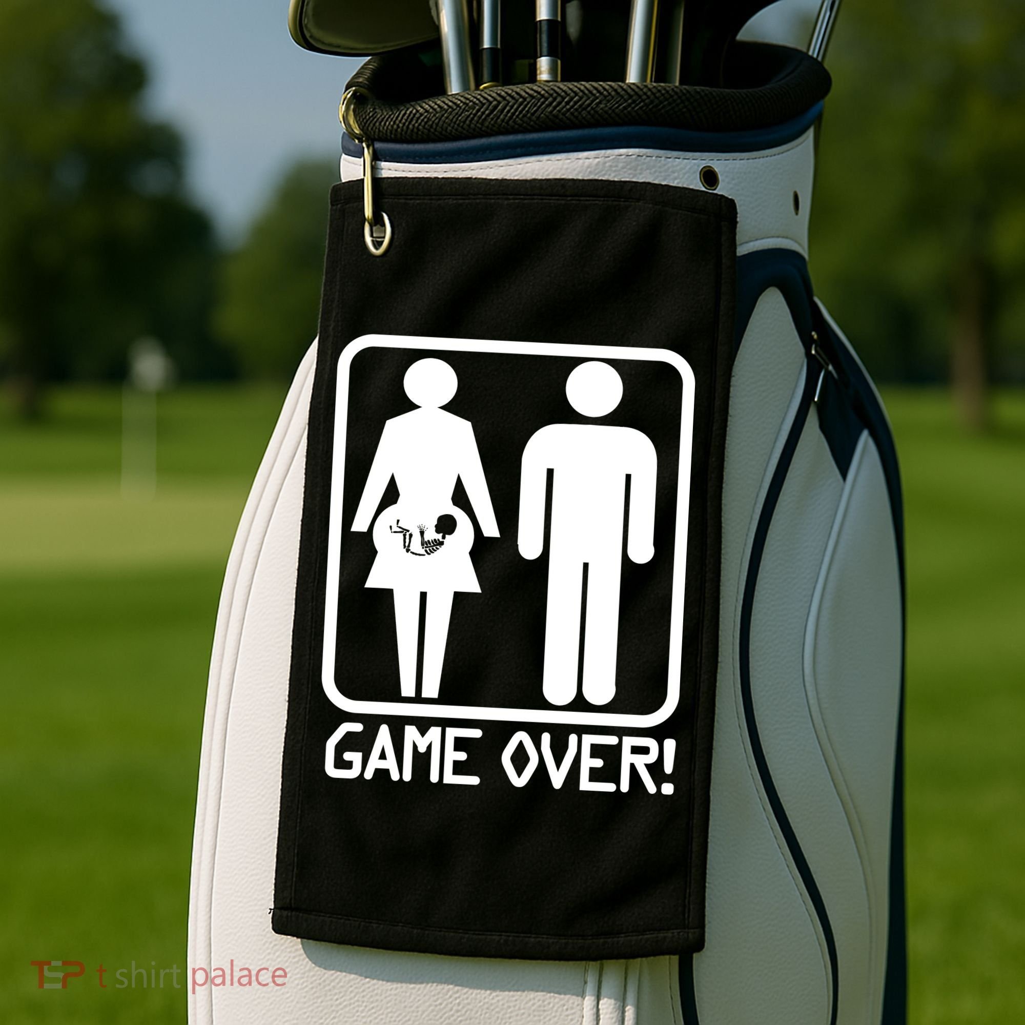 Game Over Pregnant Funny Golf Towel