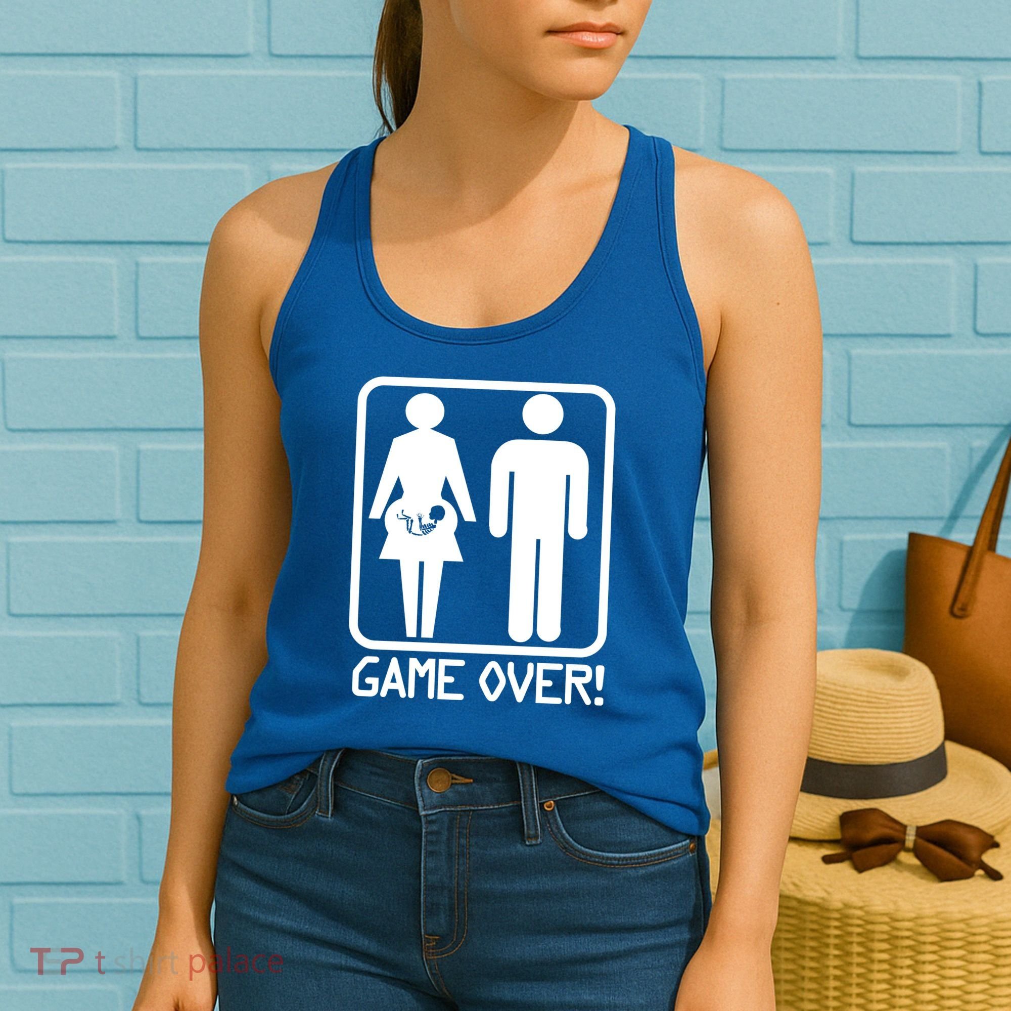Game Over Pregnant Funny Women's Tank Top