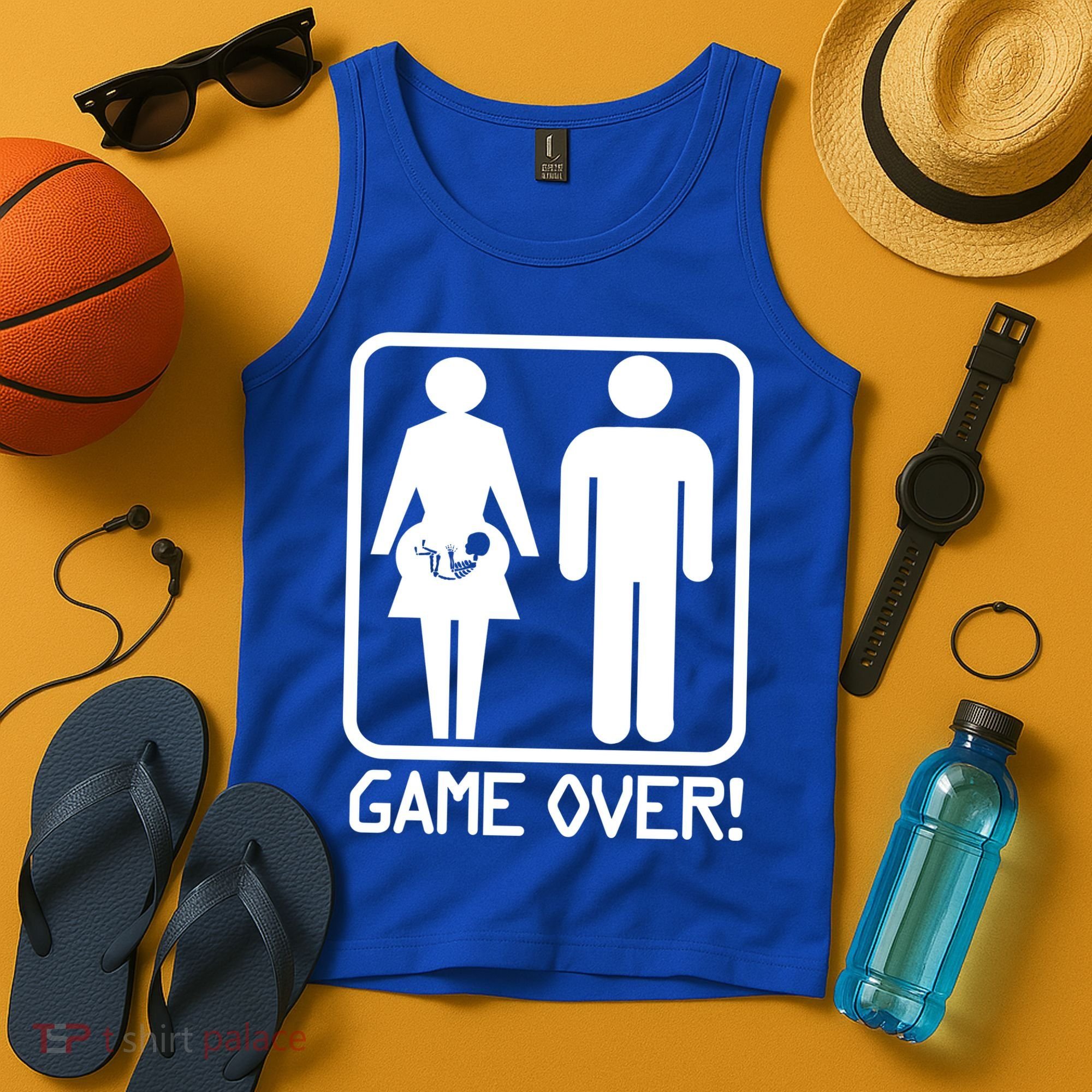 Game Over Pregnant Funny Tank Top