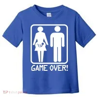 Game Over Pregnant Funny Toddler T-Shirt thumb 0