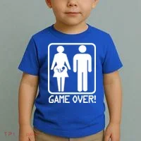 Game Over Pregnant Funny Toddler T-Shirt thumb 2