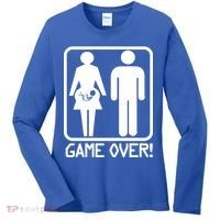Game Over Pregnant Funny Women's Long Sleeve Shirt thumb 0