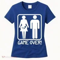 Game Over Pregnant Funny Women's T-Shirt thumb 0