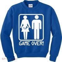 Game Over Pregnant Funny Kids Sweatshirt thumb 0