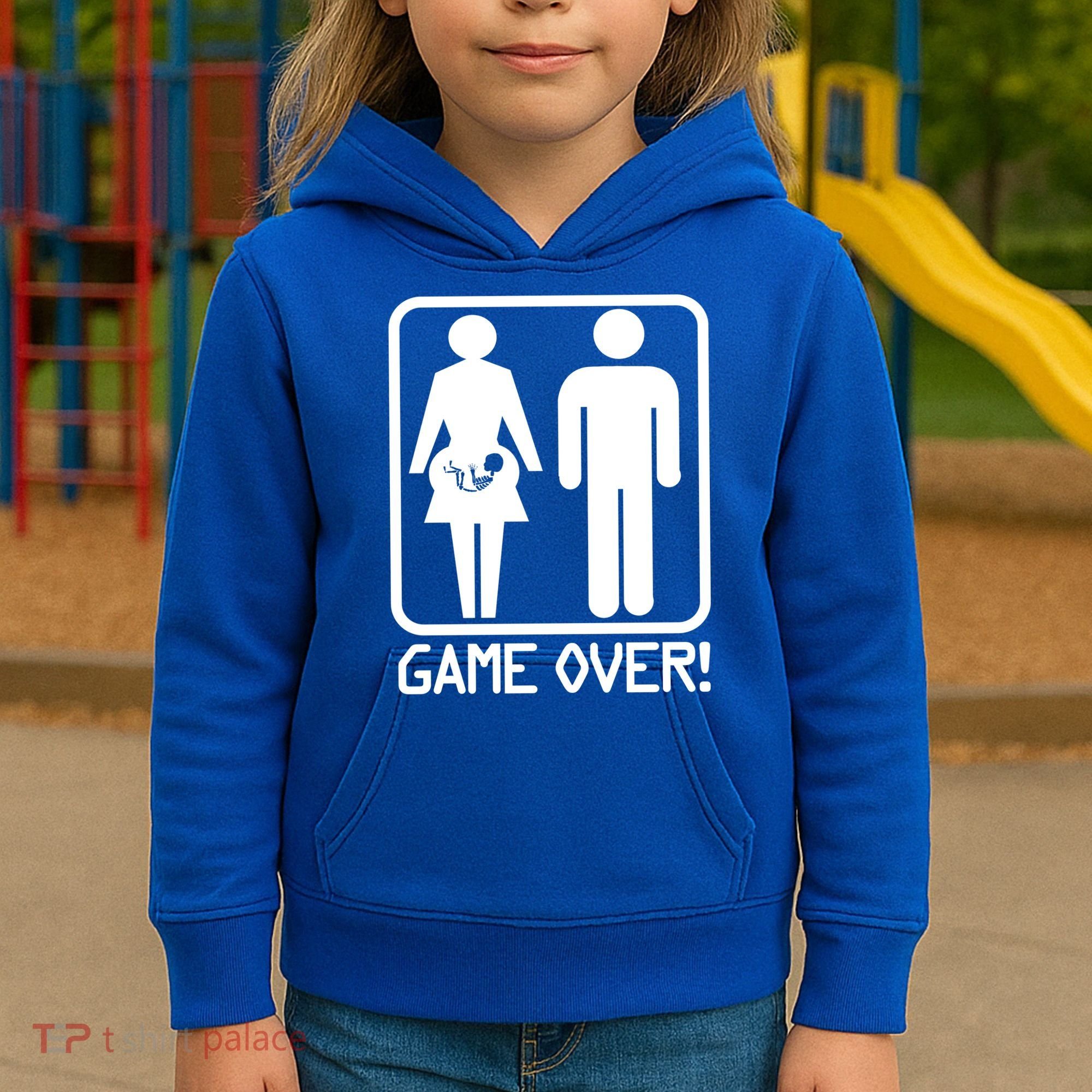 Game Over Pregnant Funny Kids Hoodie