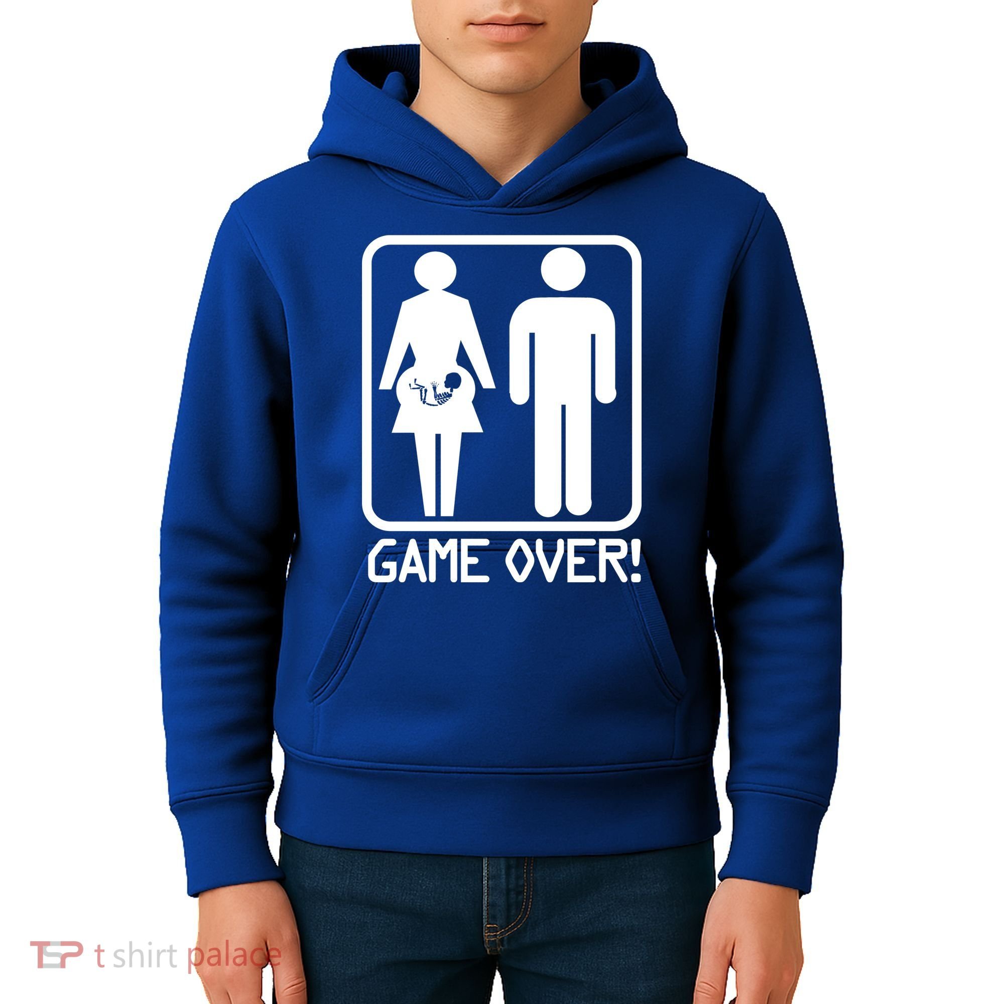 Game Over Pregnant Funny Kids Hoodie