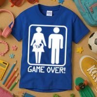 Game Over Pregnant Funny Kids T-Shirt thumb 3