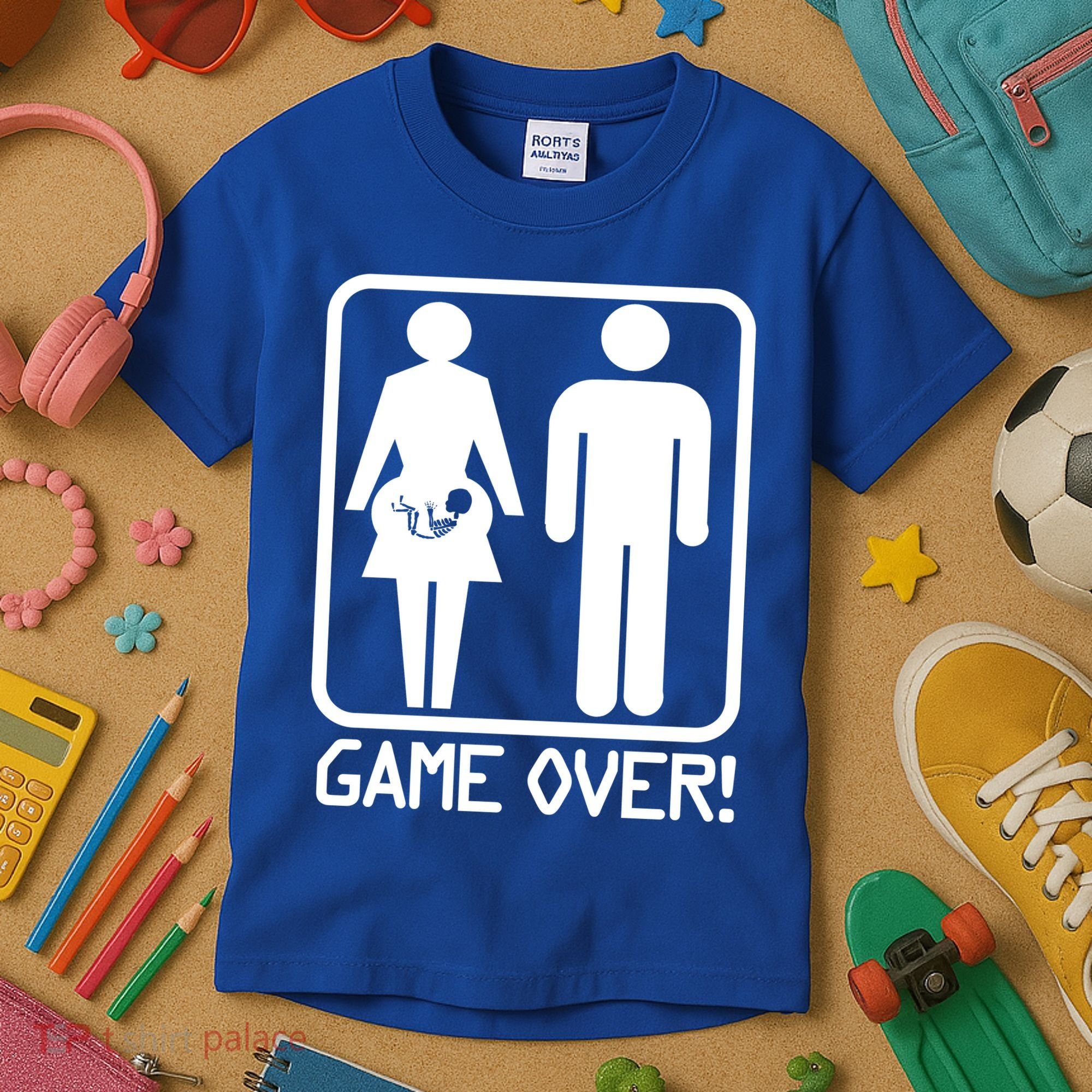 Game Over Pregnant Funny Kids T-Shirt