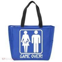 Game Over Pregnant Funny Tote Bag thumb 0