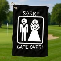 Game Over Sorry Gamer Golf Towel thumb 1