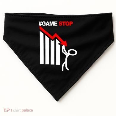 Game Stop Decline Fall Stock Invest USA-Made Doggie Bandana